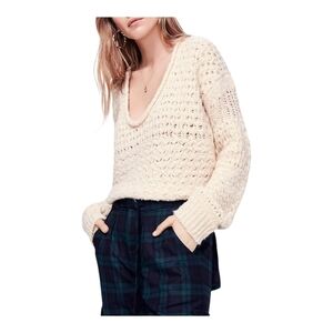 Free People "Crashing Waves" Pullover Sweater - Cream - XS